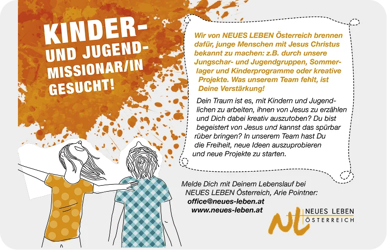 Kinder- & Jugendmissionar/in gesucht